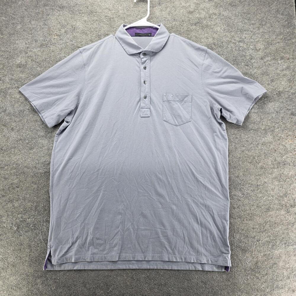 Greyson Polo Shirt Mens XL Gray Cotton Nylon Spandex Relaxed Collared Fit